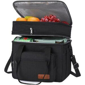 Insulated Lunch Bag Large Expandable Double Deck Leakproof Cooler Tote for Work